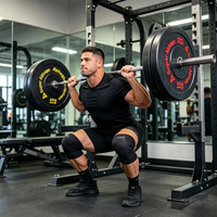 Disques de musculation en caoutchouc massif avec trou de 5 cm, compatibles avec la barre olympique, silencieux pour la musculation et le renforcement musculaire, disques de poids réglables