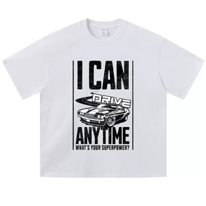 Camiseta 'I Can Drive Anytime' con Gráfico de <span class=keywords><strong>Mustang</strong></span> Vintage, de Algodón Blanco, Estilo Oversize, para Streetwear - Product Image 2