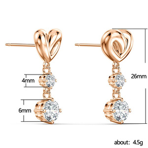 Orecchini Pendenti a Nodo di Cuore per Donne, Accessori di Moda Romantici per Uso Quotidiano - Product Image 5
