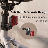 Feu arrière antivol AirTag pour vélo, réflecteur en matériau pour VTT et vélo de route, lumière d'avertissement de sécurité pour la conduite nocturne