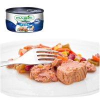 Thon en conserve à l'huile pure, conservation naturelle, poisson en conserve de haute qualité, vente en gros mondiale, prix compétitif