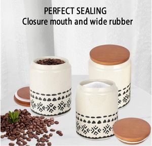 Barattolo in Ceramica per Alimenti, Contenitore in Porcellana per Caffè, <span class=keywords><strong>Zucchero</strong></span>, Tè <span class=keywords><strong>e</strong></span> Sale - Product Image 4