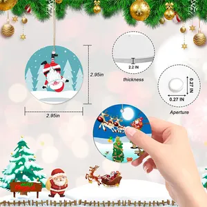 Thăng hoa gốm khoảng trống số lượng lớn đĩa gốm trang trí trắng vòng sứ trang trí cá nhân Xmas cây trang trí