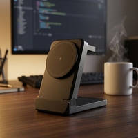 Station de charge sans fil 3-en-1, support de charge rapide pliable pour téléphone portable, montre connectée, écouteurs