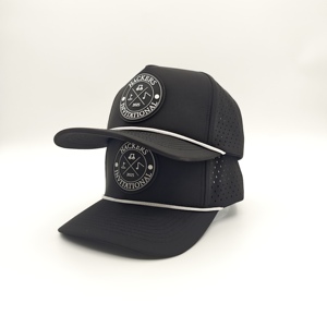 Casquette de golf Elite Oxford Sporty 5 panneaux unie imperméable avec logo en silicone personnalisé, faible MOQ, OEM, patch en caoutchouc 3D perforé au laser - Product Image 2