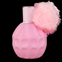 Parfum en flacon pompon rose 30 ml, parfum léger longue durée, senteur florale douce, eau de parfum pour femmes