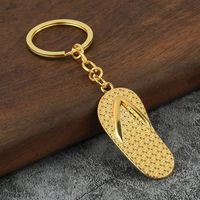 Porte-clés créatif en forme de pantoufle, pendentif de clé de dessin animé, anneau porte-clés en métal, petits cadeaux
