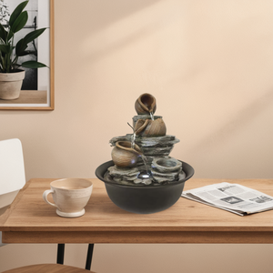 Fontaine à <span class=keywords><strong>trois</strong></span> pots en cascade avec décoration aquatique - Product Image 4