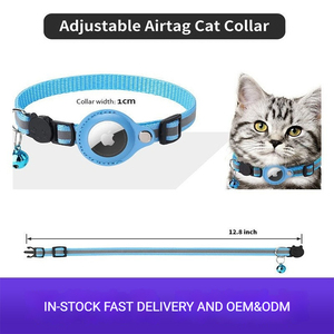猫用AirTag対応首輪 |   反射機能付き迷子防止ペットトラッカーホルダー、耐久性のあるナイロン製猫用首輪 - Product Image 3