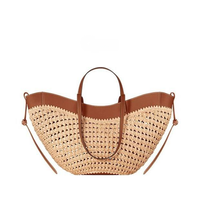 Sac à bandoulière double en polyester tissé à la main, grande capacité, tendance, décontracté, simple, pour la plage, avec fermeture magnétique, Nouveauté 2026, transfrontalier