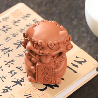 Figurine du Dieu du Vent en Résine, Lion Joyeux, Rouge Brique Rustique, Ornement Feng Shui, Décoration de Bureau à Domicile, Cadeau Porte-Bonheur