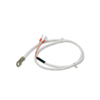 HUADONG Surface Mount Round Hole PT100 RTD Temperature Sensor, 3 Wire, Metal Mounting Tabs for Surface Temperature Measurement