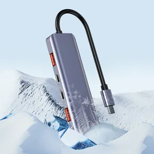 미니 5 IN 1 USB C 허브 삼성 데이터 전송 최대 10GbpsUSB 3.2 세대 2 허브를위한 휴대 전화 태블릿 용 맥북