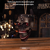 Jouet d'Halloween : Squelette fantôme électrique à induction avec sons effrayants, accessoires de décoration pour maison hantée et pièce secrète, ornements de farce