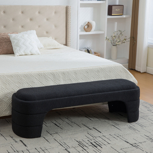 Modern Upholstered Armless <b>Ottoman</b> Foot <b>Stool</b> Bench for Bedroom Living Room Entryway Hotel & Villa - Product Image 5