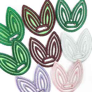 Nouvelle broderie en forme d'oreilles de lapin, patch brodé avec bouton-pression pour la décoration de vêtements - Product Image 3