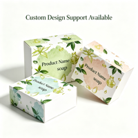 Savon Vert Personnalisé en Matériaux Recyclés Écologiques, Impression Dorée, Cosmétiques à Marque Privée, Soins de la Peau, Grand Pain de Savon Naturel en Carton