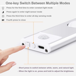 Luz Nocturna LED Recargable por USB con Sensor de Movimiento PIR, Inalámbrica, Magnética, para Debajo del Armario, Tipo Ojo de Gato, para Cocina - Product Image 3