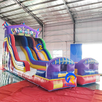 Toboggan aquatique gonflable double avec 2 piscines et mur d'escalade, combo gonflable pour enfants, jeux de plein air dans la cour