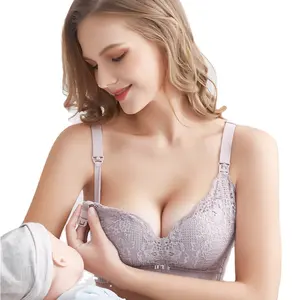 Bra Ibu Menyusui Berenda Pakaian Kehamilan Wanita Mudah Makan Bra Tanpa Kawat Ukuran Kecil Pakaian Dalam Santai