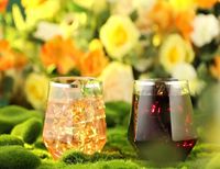 64 Pack 12 oz en forme de diamant en plastique sans pied verres à vin jetables Champagne vin whisky tasses incassable recyclé