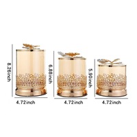 Ensemble de pots à collation modernes pour la maison, boîte de rangement en verre avec couvercle en métal pour fruits secs, pour collations et desserts, accessoires de décoration intérieure