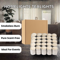 Bougies chauffe-plat et votives en cire de paraffine HomeLights sans parfum - Lot de 100, 8 heures, sans fumée, pour Shabbat, mariages, décoration intérieure