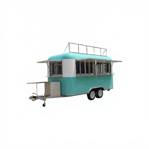 Remorque alimentaire en aluminium JX-FS400R de 4 mètres avec cadre en acier inoxydable, friteuse et équipement pour la vente de snacks et la restauration (personnalisable) - Product Image 1