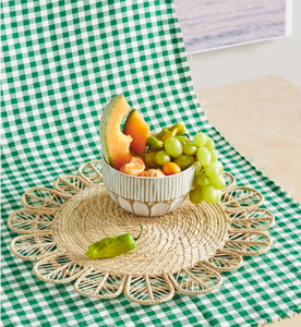 Boho Rattan Flower <b>Woven</b> <b>Placemat</b> Handmade Wicker Table Mat Rustic Dining Decor Heat Resistant Eco-Friendly - Product Image 3