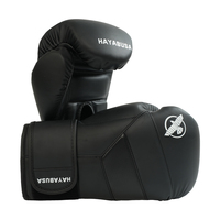 Gants de Muay Thai et de Kickboxing pour adultes, en PU noir, pour 8, 10, 12 oz, pour l'entraînement et le sparring, avec sangle de poignet réglable, fabrication OEM TOPN