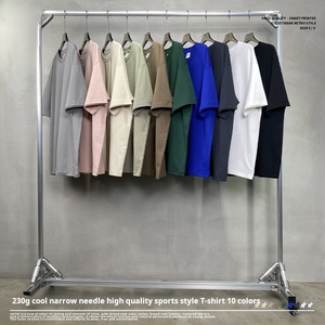 2024 Primavera Verano Camiseta de manga corta para hombre 230G Cool Quick Dry estilo deportivo Loose Fit <span class=keywords><strong>Icecool</strong></span> aguja estrecha de punto sin cuello - Product Image 4