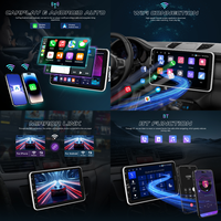 Podofo 10.1 "rotatif 4 + 64G 1 Din Android autoradio stéréo Carplay voiture stéréo Android Auto GPS WiFi BT FM RDS OEM/ODM usine