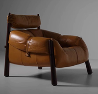 Fauteuil de relaxation moderne en bois massif de style mi-siècle, chaise individuelle créative pour hôtel