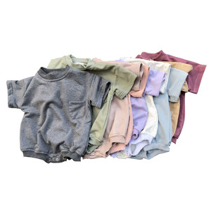 Combinaison bulle épaisse unie pour bébés garçons, couleur neutre, été - Product Image 1