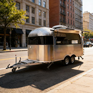 Chariot alimentaire portable avec plan de travail réglable, multifonctionnel pour la vente de café, de jus, de sandwichs et de fritures en ambulant - Product Image 3