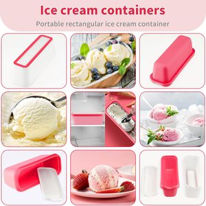 Bán buôn tái sử dụng hình chữ nhật đôi cách điện trong suốt PP nhựa Ice Cream container nắp hộp kem bồn tắm cho bánh mì - Product Image 3