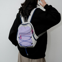 Petit sac à dos de voyage unisexe léger et imperméable Mini sac à cordon d'extérieur décontracté en nylon polyester Alpinisme toutes saisons