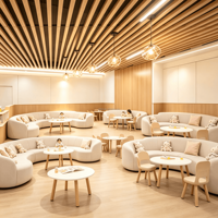 Système de plafond artistique moderne classique en tube carré d'aluminium, montage dissimulé, aspect épuré, ignifuge, étanche, pour hôtel de luxe 5 étoiles
