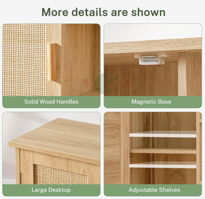 Armoire <span class=keywords><strong>de</strong></span> rangement avec 4 étagères réglables, buffet <span class=keywords><strong>de</strong></span> couleur naturelle pour <span class=keywords><strong>cuisine</strong></span>, salon, entrée - Product Image 5