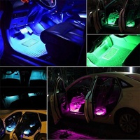 Lumières d'ambiance LED RGB pour voiture, 48 LED, bande lumineuse intérieure avec USB/allume-cigare, barre de décoration, télécommande
