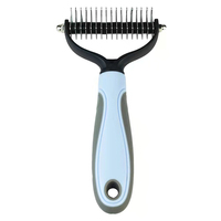 Brosse à poils auto-nettoyante pour animaux de compagnie en acier inoxydable écologique réutilisable, outil de démêlage pour enlever les poils, en plastique pour le toilettage des chiens