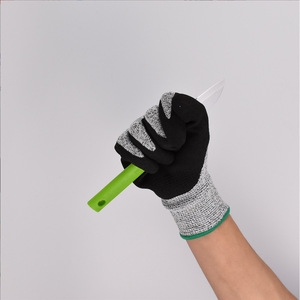 Gants de travail anti-coupure Lao An, niveau 5, HPPE, paume enduite de nitrile givré, pour la fabrication mécanique - Product Image 3