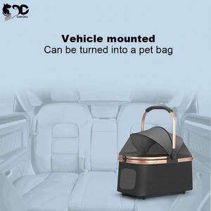 Carrito para mascotas con una mano, fácil de plegar, visible, transpirable, para perros y gatos, para caminar al aire libre - Product Image 4