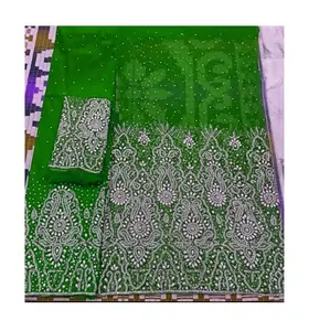 New arrival top quality heavy beaded work indian george fabric somali george wrapper for making party wear dresses for export