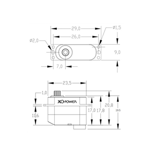 <span class=keywords><strong>Servo</strong></span> Digital Micro Metálico XQ Power de 7.4V, 3kg-cm de Torque, 9g de Peso, con Velocidad Rápida de 0.07 Segundos y Respuesta Rápida, <span class=keywords><strong>Mini</strong></span> <span class=keywords><strong>Servo</strong></span> RC - Product Image 4