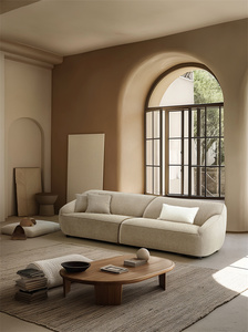 Sofá de lujo para el hogar, sofá gris de algodón y lino, asiento de amor, sofás de tres asientos con mechones para sala de estar con decoración de patas de acero inoxidable - Product Image 6