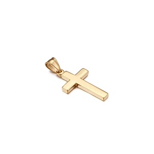 Collier en acier inoxydable plaqué or et argent avec pendentif croix Jésus-<span class=keywords><strong>Christ</strong></span> pour hommes et femmes, vente en gros - Product Image 1