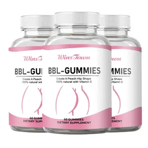 Wisntown BBL Gummies creat peach hip shape 100% natural with Vitamin E Private label hip big butt dietary supplements 60 Gummies