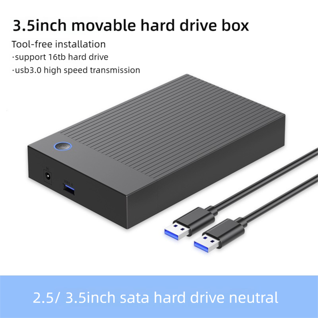 Factory Solid-state Disk Case USB3.0 3.5 Inch SATA Mobile Hard Drive Enclosure for Notebook Desktop Computer