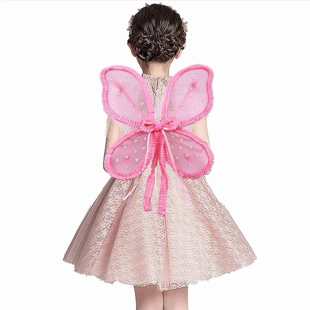 Children Halloween Cosplay Costume Accessories Kids Wings Butterfly Wings For Girls Princess Pink Fairy Wings